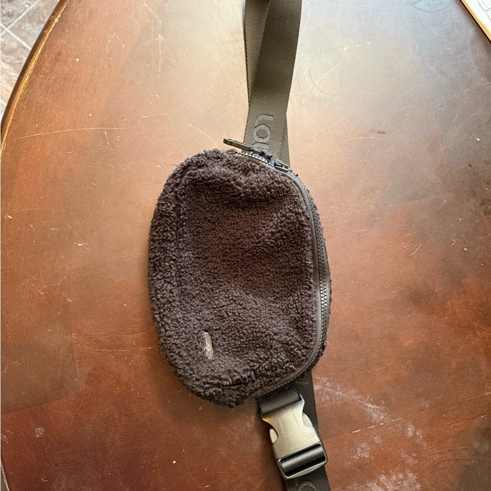 Black Fleece Waist Bag